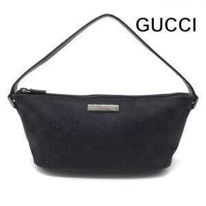 GUCCI GG canvas accessory Clutch shoulder bag black handbag